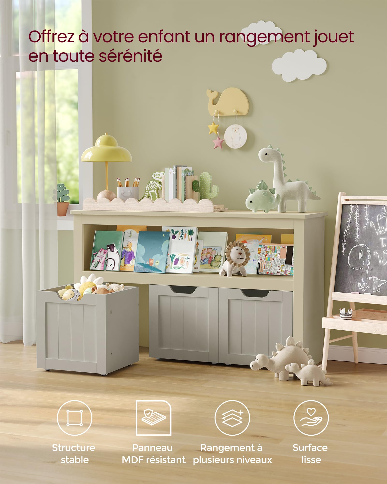 Meuble de Rangement pour Jouets, Étagère pour Enfants