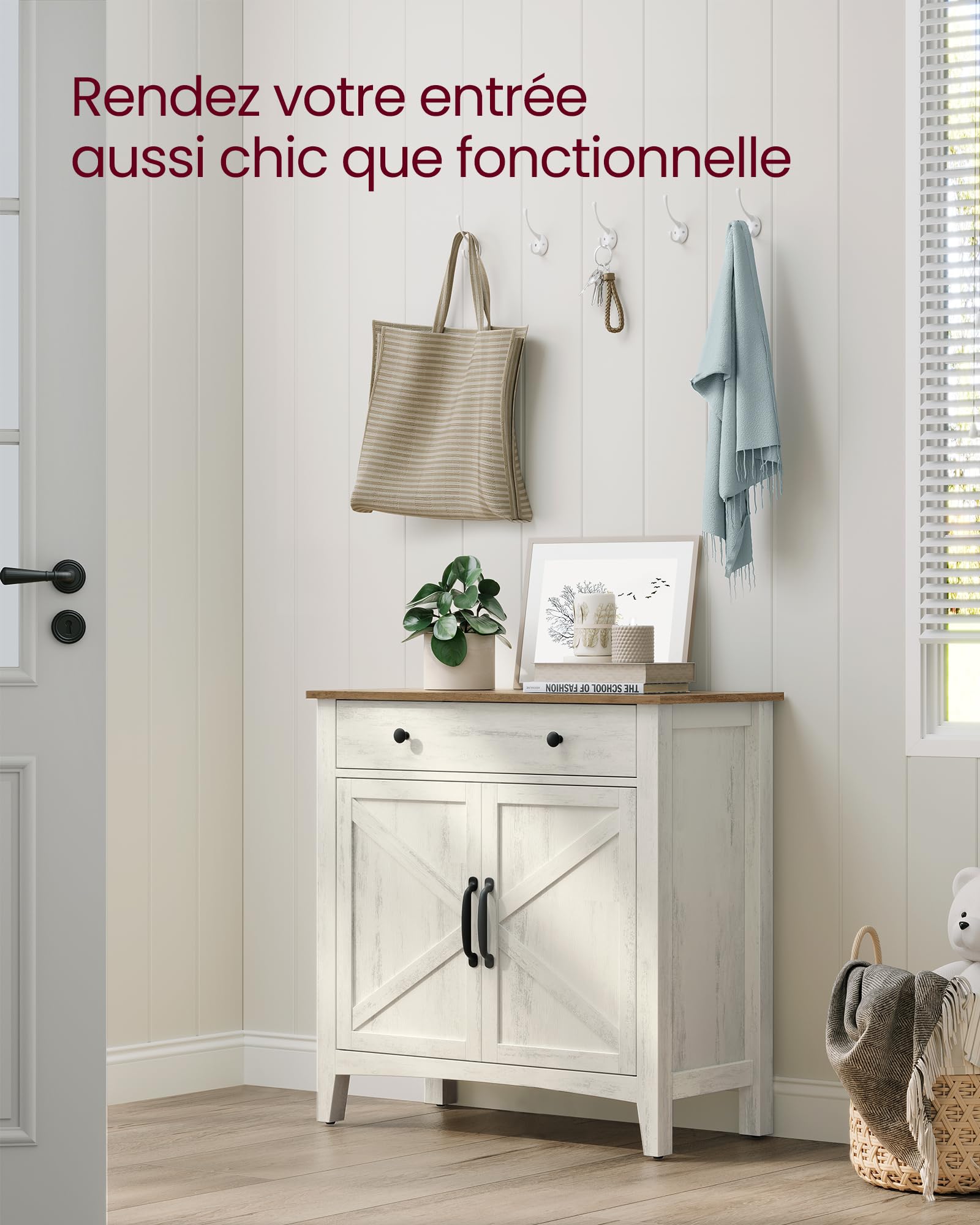 Buffet, Meuble de Rangement avec Tiroir, Meuble de Cuisine, avec Portes, Étagère Réglable