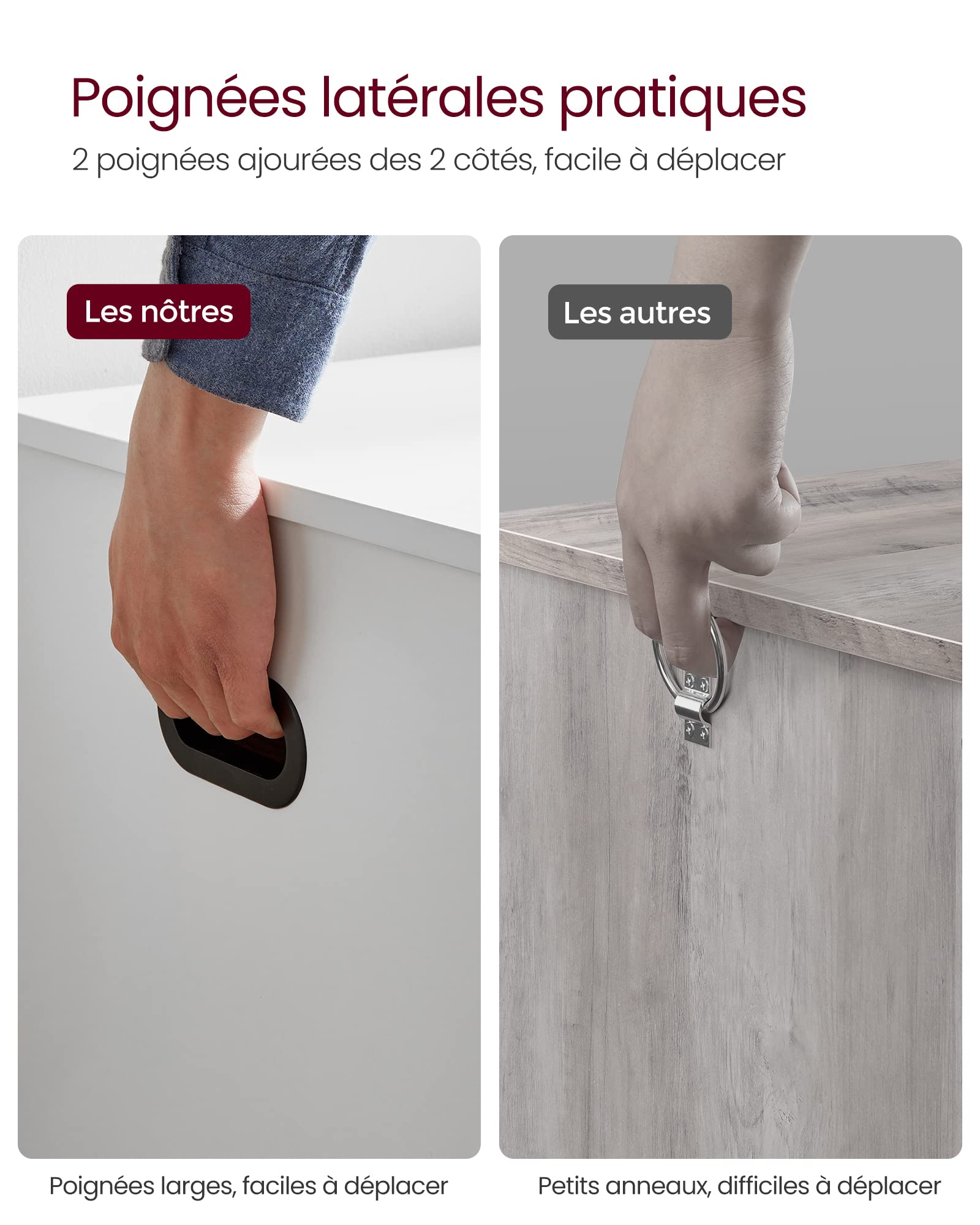 Coffre de Rangement, Banc Chaussures, Meuble Entrée, avec 2 Charnières de Sécurité