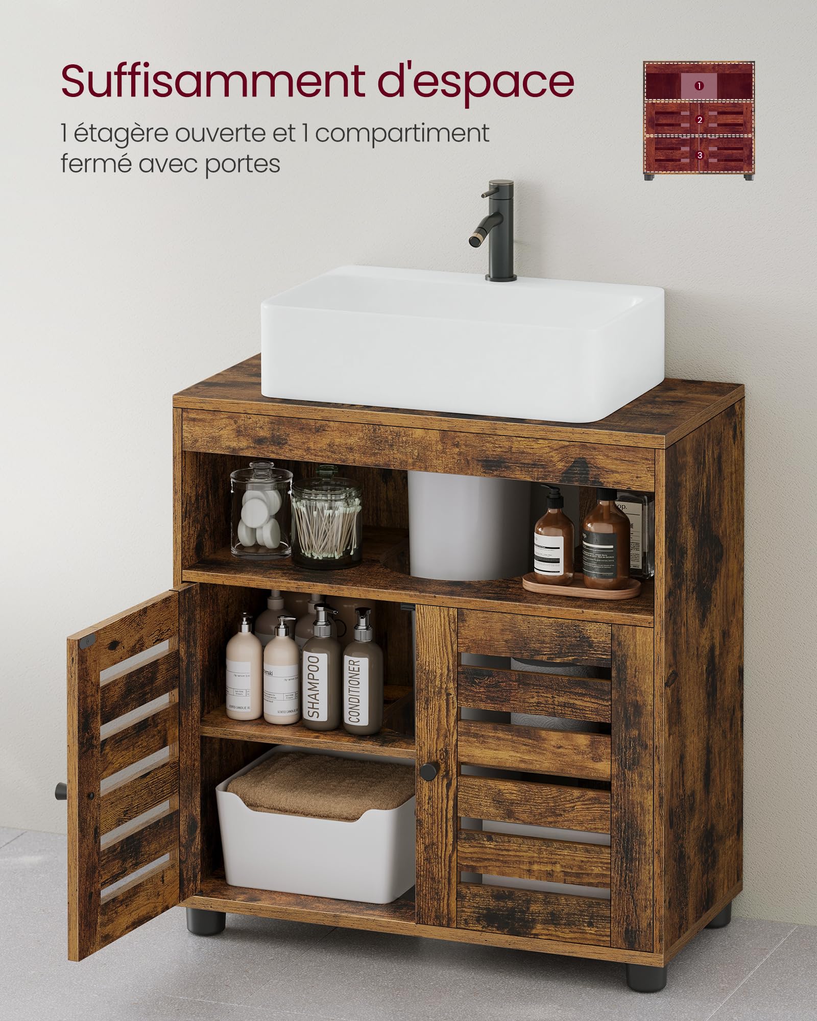 Meuble sous Lavabo, Meuble de Salle de Bain