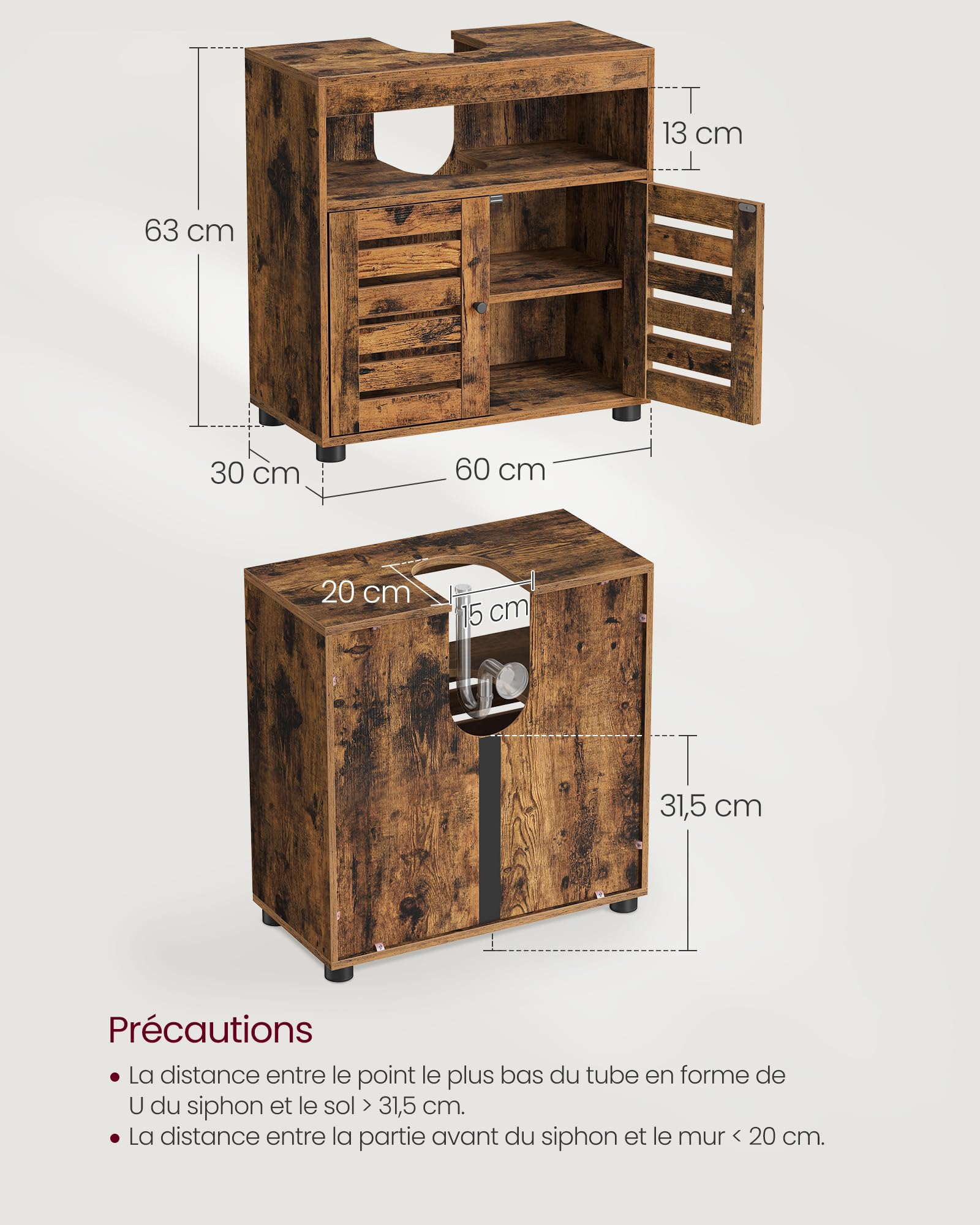 Meuble sous Lavabo, Meuble de Salle de Bain